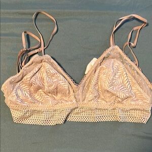 Nursing Lace Bralette in Cream and Tan